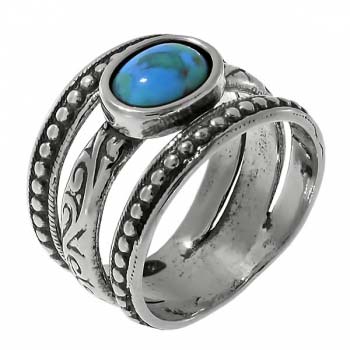 Серебряное кольцо с бирюзой 01R1941TQ Серебряное кольцо с бирюзой 01R1941TQ