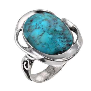 Серебряное кольцо с бирюзой 01R897TQ Серебряное кольцо с бирюзой 01R897TQ