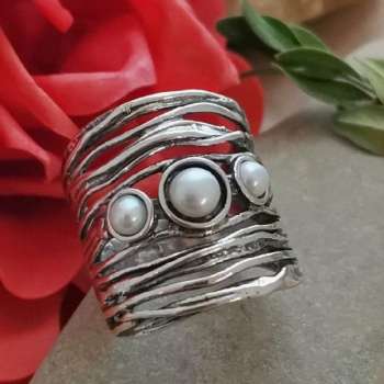 Серебряное кольцо с жемчугом 01R1583PL
