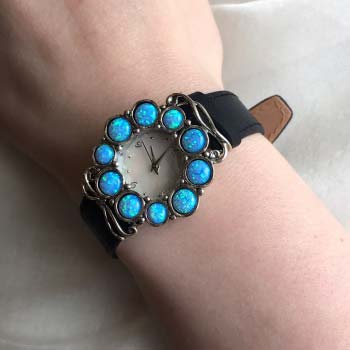 Серебряные часы с опалом иск. 01W691BOP