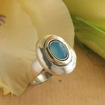 Серебряное кольцо с халцедоном и золотом MVR1731/1GHL Серебряное кольцо с халцедоном и золотом MVR1731/1GHL