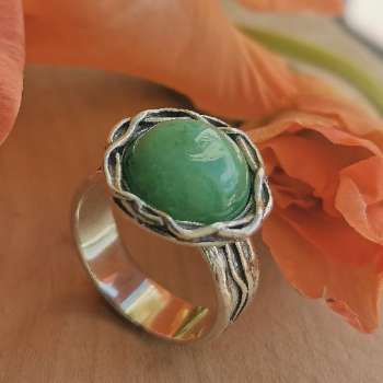 Серебряное кольцо с авантюрином 01R2771AV Серебряное кольцо с авантюрином 01R2771AV