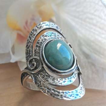 Серебряное кольцо с авантюрином 01R961AV Серебряное кольцо с авантюрином 01R961AV