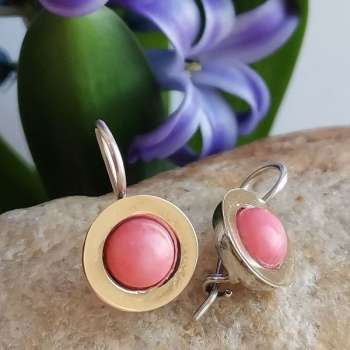 Серебряные серьги с кораллом и золотом MVE1732GCR Серебряные серьги с кораллом и золотом MVE1732GCR