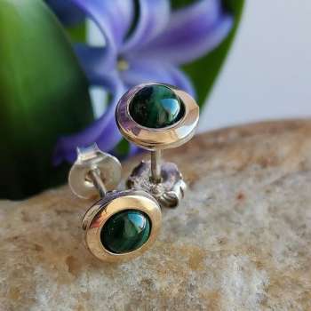 Серебряные серьги с малахитом и золотом MVE1576GML Серебряные серьги с малахитом и золотом MVE1576GML