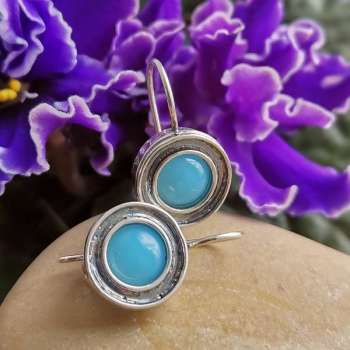 Серебряные серьги с халцедоном 01E1383HL Серебряные серьги с халцедоном 01E1383HL