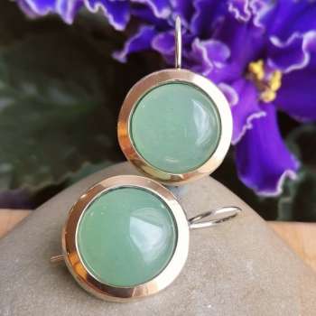 Серебряные серьги с авантюрином и золотом MVE1375GAV Серебряные серьги с авантюрином и золотом MVE1375GAV