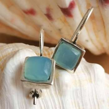 Серебряные серьги с халцедоном 01E064HL/1 Серебряные серьги с халцедоном 01E064HL/1