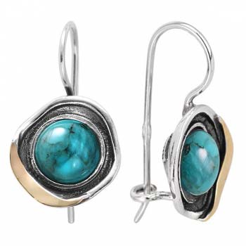 Серебряные серьги с бирюзой и золотом MVE1608GTQ Серебряные серьги с бирюзой и золотом MVE1608GTQ
