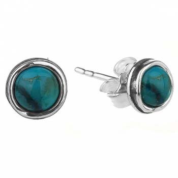Серебряные серьги с бирюзой 01E229TQ