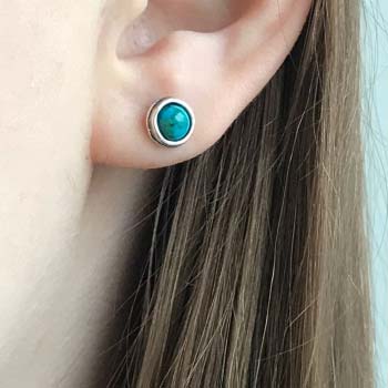 Серебряные серьги с бирюзой 01E229TQ