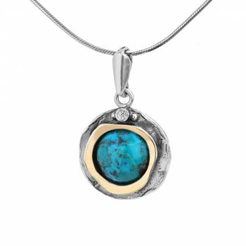 Серебряное колье с бирюзой и золотом MVN1312GTQ Серебряное колье с бирюзой и золотом MVN1312GTQ