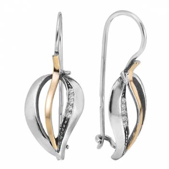 Серебряные серьги с куб.цирконом и золотом MVE1628GCZ Серебряные серьги с куб.цирконом и золотом MVE1628GCZ