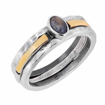 Серебряное кольцо с золотом и лабрадором MVR1770/2GLB