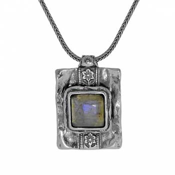 Серебряное колье с лабрадором 01N696LB