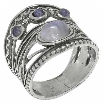 Серебряное кольцо с лунным камнем 01R2655MS