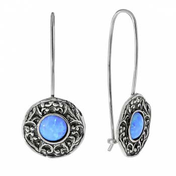 Серебряные серьги с опалом иск. 01E538OP Серебряные серьги с опалом иск. 01E538OP