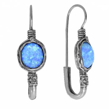 Серебряные серьги с опалом иск. 01E617OP Серебряные серьги с опалом иск. 01E617OP