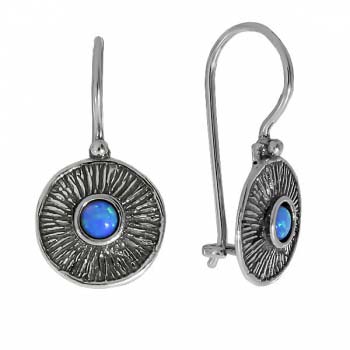 Серебряные серьги с опалом иск. 01E1940OP Серебряные серьги с опалом иск. 01E1940OP