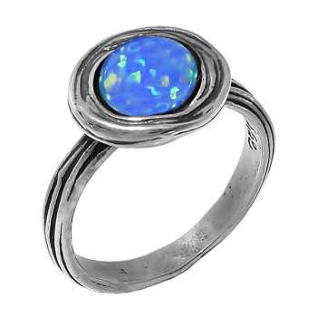 Серебряное кольцо с опалом иск. 01R762OP Серебряное кольцо с опалом иск. 01R762OP