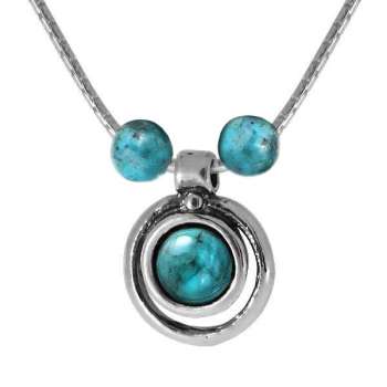 Серебряное колье с бирюзой 01N426TQ/1 Серебряное колье с бирюзой 01N426TQ/1