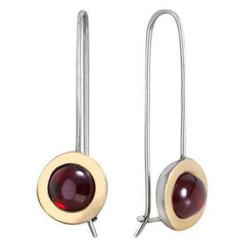 Серебряные серьги с гранатом и золотом MVE1732/3GGR Серебряные серьги с гранатом и золотом MVE1732/3GGR
