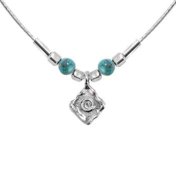 Серебряное колье с бирюзой 01N212TQ Серебряное колье с бирюзой 01N212TQ