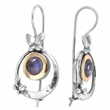 Серебряные серьги с лабрадором и золотом MVE642GLB Серебряные серьги с лабрадором и золотом MVE642GLB