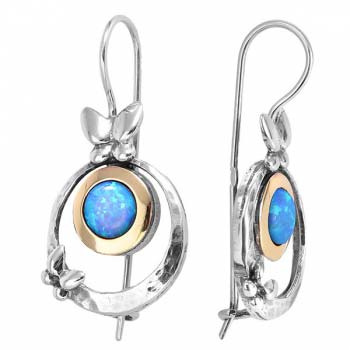 Серебряные серьги с опалом иск. и золотом MVE642GOP Серебряные серьги с опалом иск. и золотом MVE642GOP