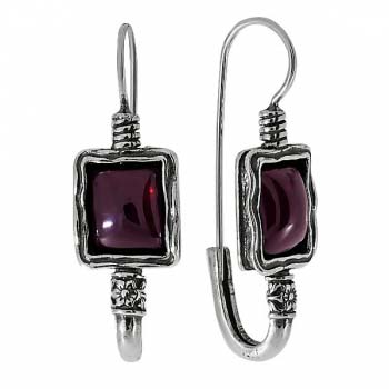 Серебряные серьги с гранатом 01E596GR Серебряные серьги с гранатом 01E596GR