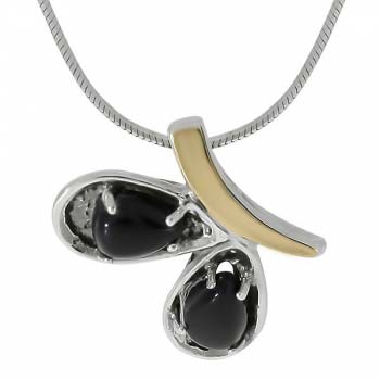 Серебряное колье с ониксом и золотом MVN1627GON Серебряное колье с ониксом и золотом MVN1627GON