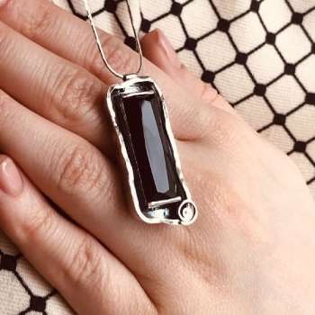 Серебряное колье с куб.цирконом MVN387CZ/1 Серебряное колье с куб.цирконом MVN387CZ/1