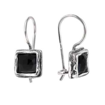 Серебряные серьги с ониксом 01E454ON Серебряные серьги с ониксом 01E454ON
