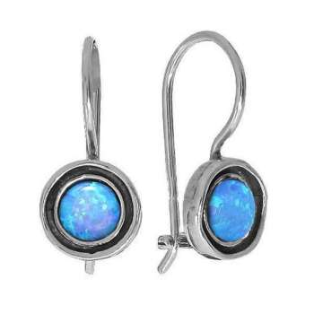 Серебряные серьги с опалом иск. 01E077OP Серебряные серьги с опалом иск. 01E077OP