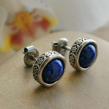 Серебряные серьги с лазуритом DE001LZ Серебряные серьги с лазуритом DE001LZ