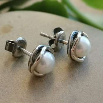 Серебряные серьги с жемчугом DE003PL Серебряные серьги с жемчугом DE003PL