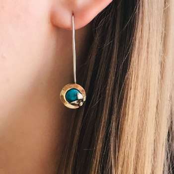 Серебряные серьги с бирюзой и золотом MVE642/1GTQ Серебряные серьги с бирюзой и золотом MVE642/1GTQ