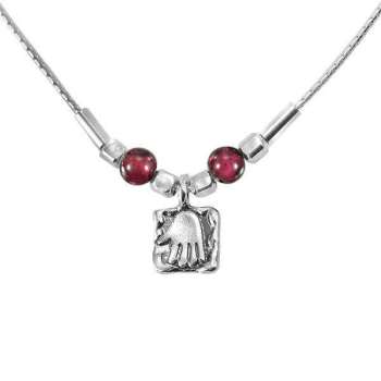 Серебряное колье с гранатом 01N213GR Серебряное колье с гранатом 01N213GR