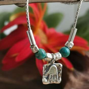 Серебряное колье с бирюзой 01N213TQ Серебряное колье с бирюзой 01N213TQ