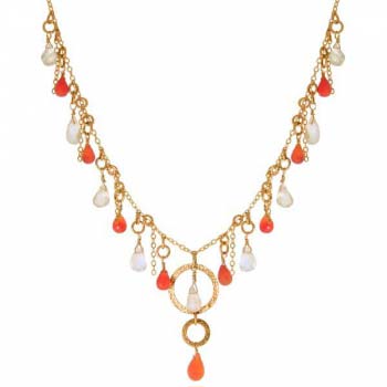 Колье с сердоликом, цитрином и голдфилд ITN566 Колье с сердоликом, цитрином и голдфилд ITN566