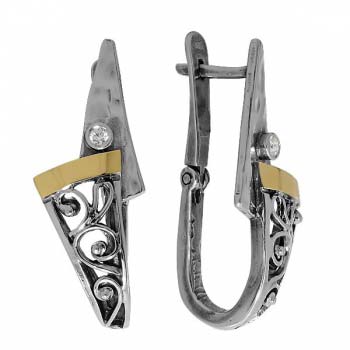 Серебряные серьги с куб.цирконом и золотом MVE1391GCZ Серебряные серьги с куб.цирконом и золотом MVE1391GCZ