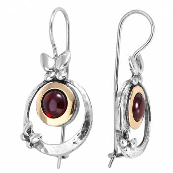Серебряные серьги с гранатом и золотом MVE642GGR Серебряные серьги с гранатом и золотом MVE642GGR