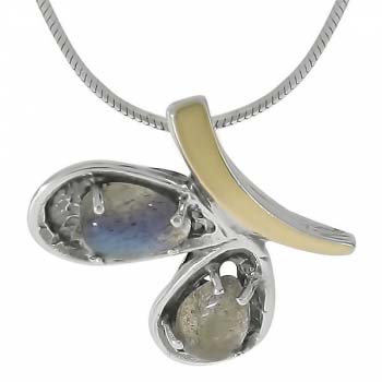 Серебряное колье с лабрадором и золотом MVN1627GLB Серебряное колье с лабрадором и золотом MVN1627GLB