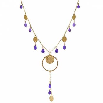Колье с аметистом и голдфилд ITN455AM Колье с аметистом и голдфилд ITN455AM