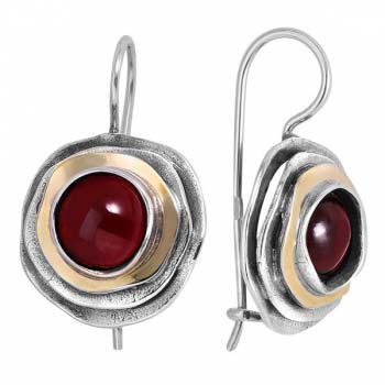 Серебряные серьги с гранатом и золотом MVE1103GGR Серебряные серьги с гранатом и золотом MVE1103GGR