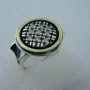 Серебряное кольцо с куб.цирконом и золотом MVR1039GCZ Серебряное кольцо с куб.цирконом и золотом MVR1039GCZ