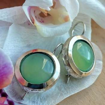 Серебряные серьги с хризопразом MVE1375GCHr Серебряные серьги с хризопразом MVE1375GCHr