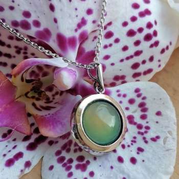 Серебряный кулон с хризопразом и золотом MVP1375GCHr Серебряный кулон с хризопразом и золотом MVP1375GCHr