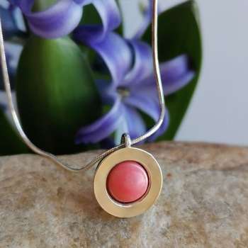 Серебряное колье с кораллом и золотом MVN1732GCR Серебряное колье с кораллом и золотом MVN1732GCR