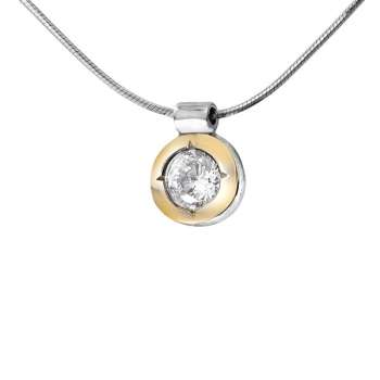 Серебряный кулон с куб.цирконом и золотом MVP1576GCZ Серебряный кулон с куб.цирконом и золотом MVP1576GCZ